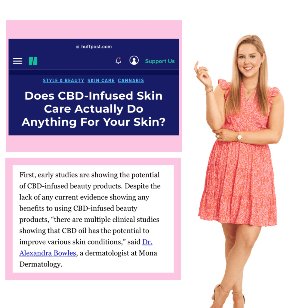 Dr. Alexandra. Mona Dermatology Cincinati. Magazine. HuffPost. CBD face cream. Skin care.