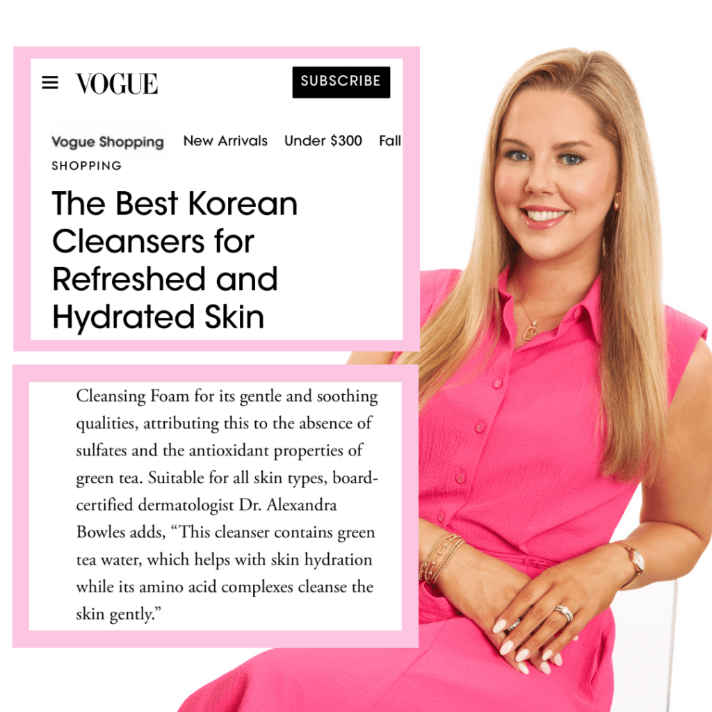 Vogue article.Dr. Alexandra. Mona dermotology Cincinnati. Skincare. sunscreen. Korean cleansers